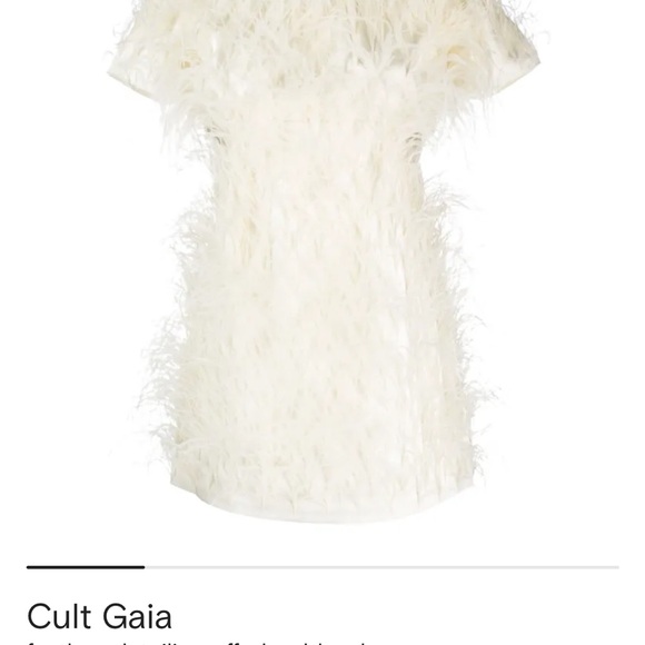 cult gaia Dresses & Skirts - Cult Gaia Ivory Feathered Dress